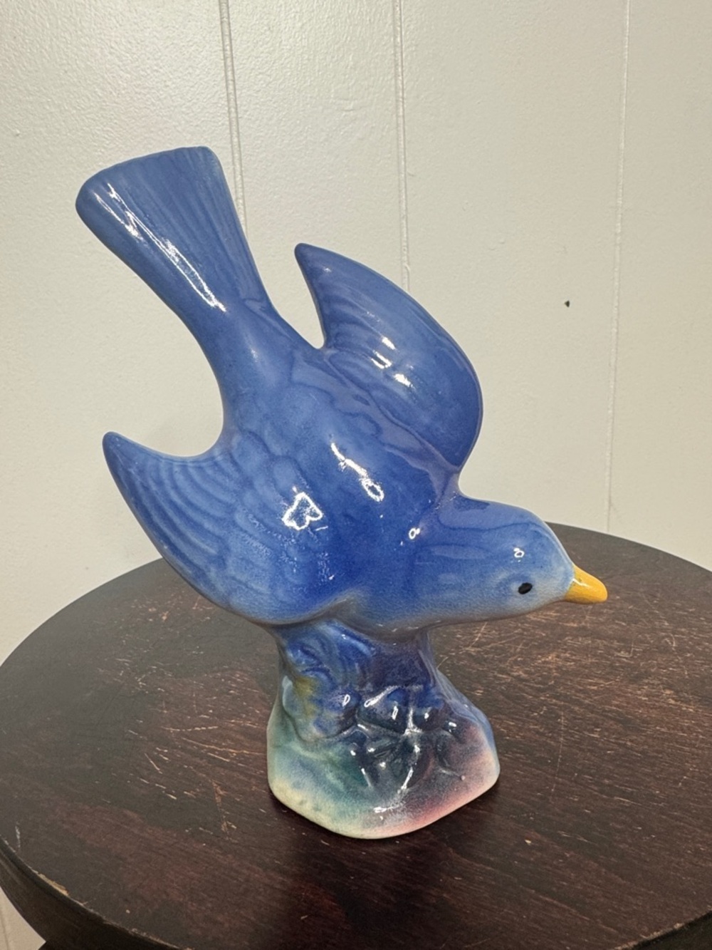 Vintage ceramic blue bird figurine